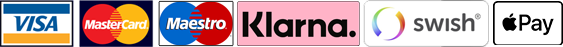 Visa, Mastercard, Maestro, Klarna, Swish och Apple Pay